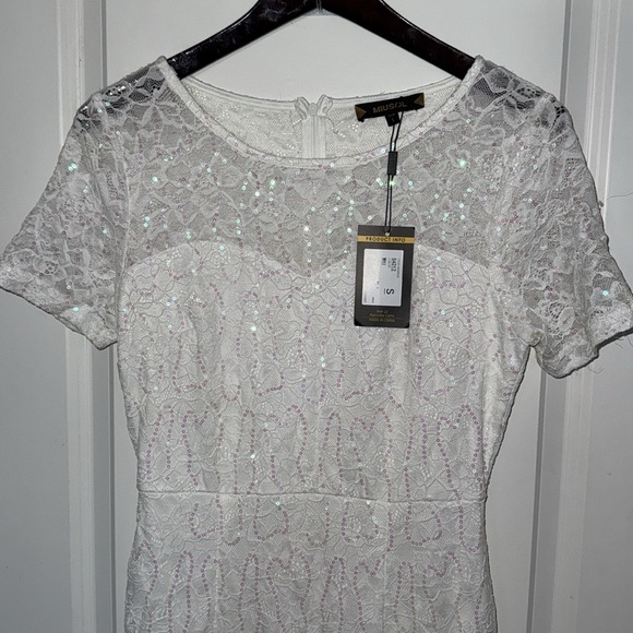 Miusol White lace Sequin Mermaid Short Sleeve Dress
Size S(4) - Picture 3 of 7